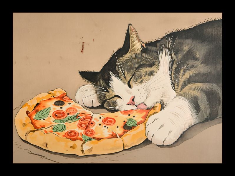 Plakat 18x13cm Pizza Dla Kota zdjęcie 2