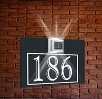 antracyt TABLICZKA ADRESOWA nierdzewna oświetlona numer domu lampka 30x20