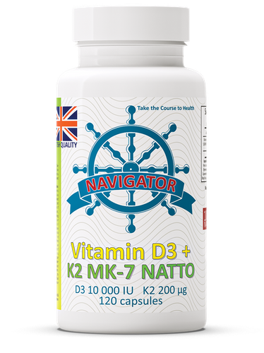NAVIGATOR Witamina D3 10 000 IU + Witamina K2 MK-7 200micg 120 kaps. na Arena.pl