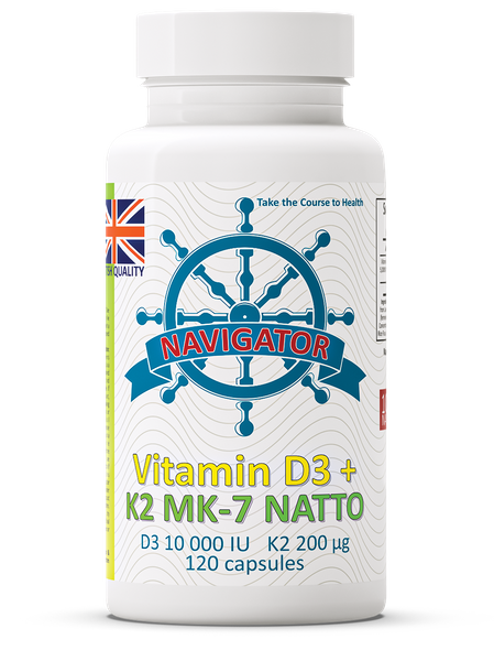 NAVIGATOR Witamina D3 10 000 IU + Witamina K2 MK-7 200micg 120 kaps. zdjęcie 2