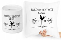 Dla Dentysty Zestaw Poduszka + Skarbonka Prezent Z Nadrukiem Ze Zdjęciem