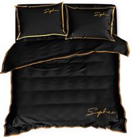 Pościel Z Haftem 160X200 Soft Czarna 2605