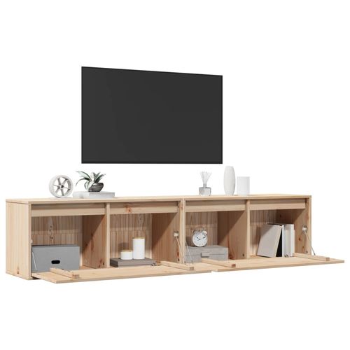 Szafki ścienne, 2 szt., 80x30x35 cm, lite drewno sosnowe na Arena.pl