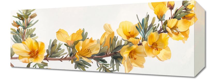 Obraz 50x20cm Żółte Kwiaty zdjęcie 1