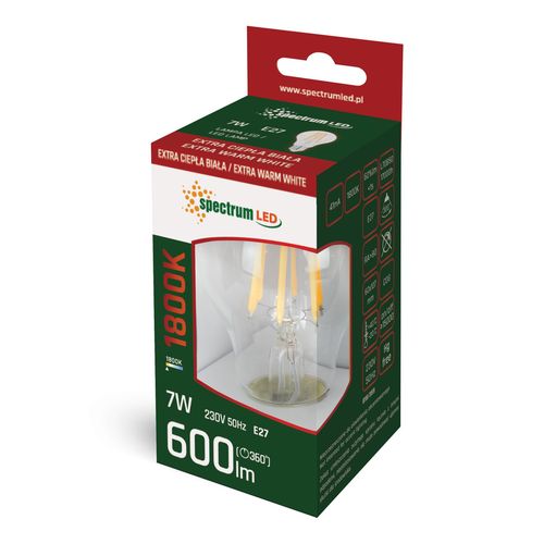 LED GLS E-27 230V 7W COG 1800K CLEAR SPECTRUM na Arena.pl