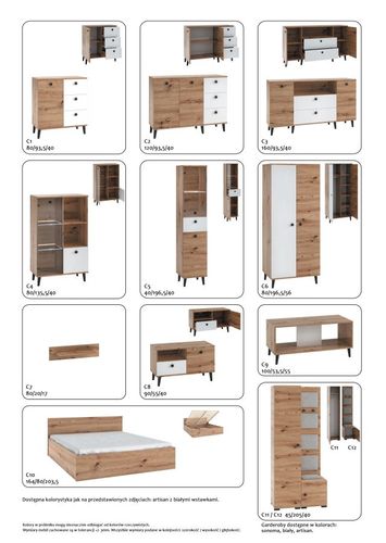 Stolik C9, skandynawski, artisan + biały na Arena.pl