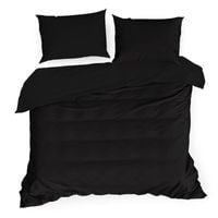 Pościel bawełniana 160x200 czarna jednokolorowa