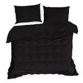 Pościel bawełniana 160x200 czarna jednokolorowa