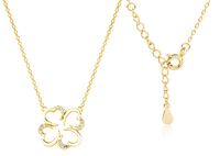 Pozłacany srebrny naszyjnik gwiazd celebrytka koniczynka lucky cyrkonie srebro 925 Z1608N_G