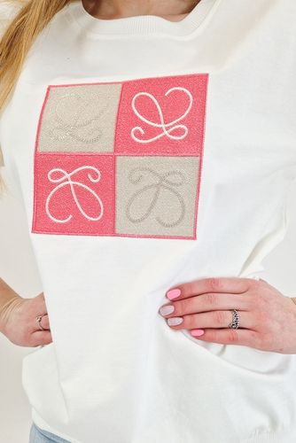 Biała Bluza Damska z Aplikacją S/M na Arena.pl