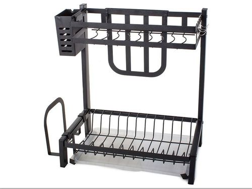 PÓŁKA OCIEKACZ DWIE PÓŁKI CZARNY METAL 40CM ORGANIZER na Arena.pl
