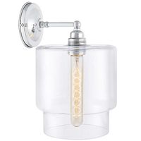 Kinkiet LAMPA ścienna LONGIS IV 20464109 Kaspa szklana OPRAWA chrom przezroczysta