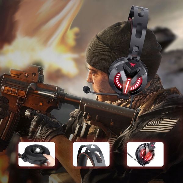 SŁUCHAWKI GAMINGOWE M180PRO do PC PS4 XBOX LED zdjęcie 14