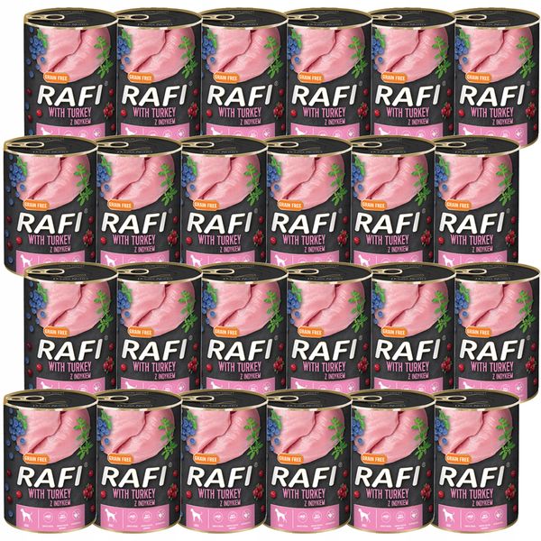 Rafi Mokra karma dla psów z indykiem w puszce 400 g x 24 sztuki zdjęcie 1