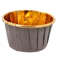 Foremki Papilotki na Muffinki do Pieczenia Babeczek Brązowo-Złote 50 Sztuk