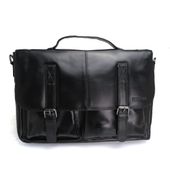 skórzana teczka męska bellugio - czarna