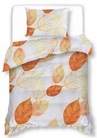 Pościel Satynowa 140X200 Złote Liście 2453