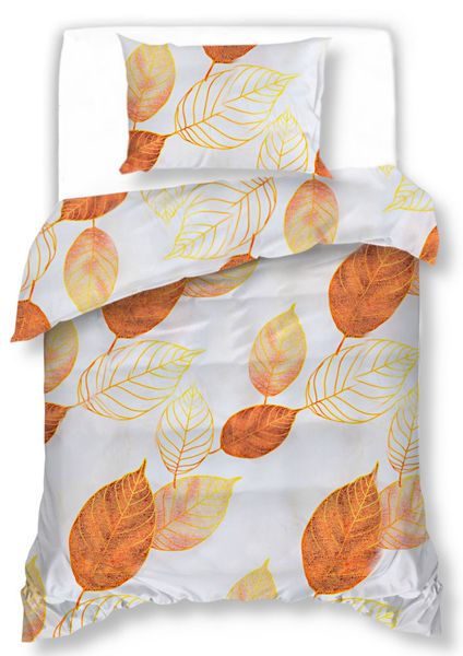Pościel Satynowa 140X200 Złote Liście 2453 zdjęcie 1