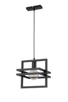 Czarna lampa wisząca Merci metalowy zwis do przedpokoju