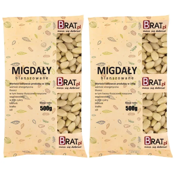 Migdały blanszowane 1kg (2x500g) zdjęcie 1