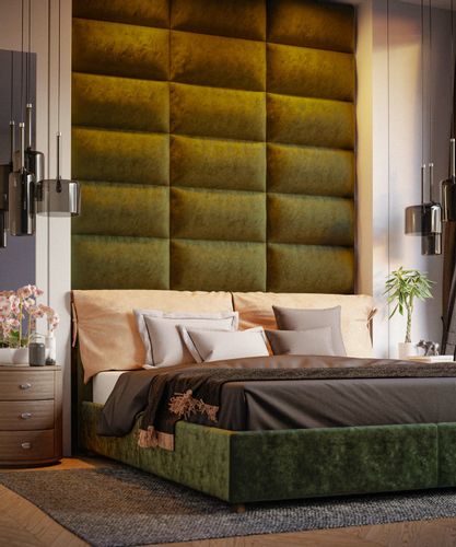 PANELE TAPICEROWANE ŚCIENNE WEZGŁOWIE 3D 50cm x 40cm Welur na Arena.pl