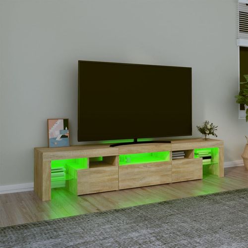 Szafka pod TV z oświetleniem LED, dąb sonoma 200x36,5x40 cm na Arena.pl
