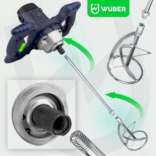 MIESZADŁO ELEKTRYCZNE DO KLEJU FARB BETONU 2600W + 2x MIESZALNIK PRZEDŁUŻKI zdjęcie 5