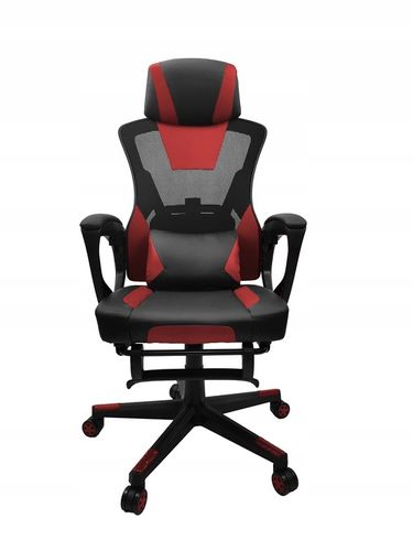 FOTEL GAMINGOWY DLA GRACZA BIUROWY KOMPUTEROWY OBROTOWY PODNÓŻEK KG100 B&R na Arena.pl