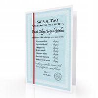 ŚWIADECTWO Kartka z życzeniami dla nauczyciela