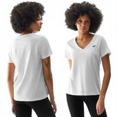 Koszulka Damska 4F T-shirt w Serek V Bawełniany Sportowy Limitowany