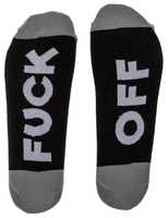 Długie Skarpetki z Napisem - FUCK OFF (szaro-czarne)