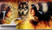 Fototapeta WILK INDIANIN WOJOWNIK INDYJSKI WILKI
