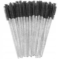 Szczoteczki Spiaralka Do Rzęs Brokatowe Czarne 50 szt