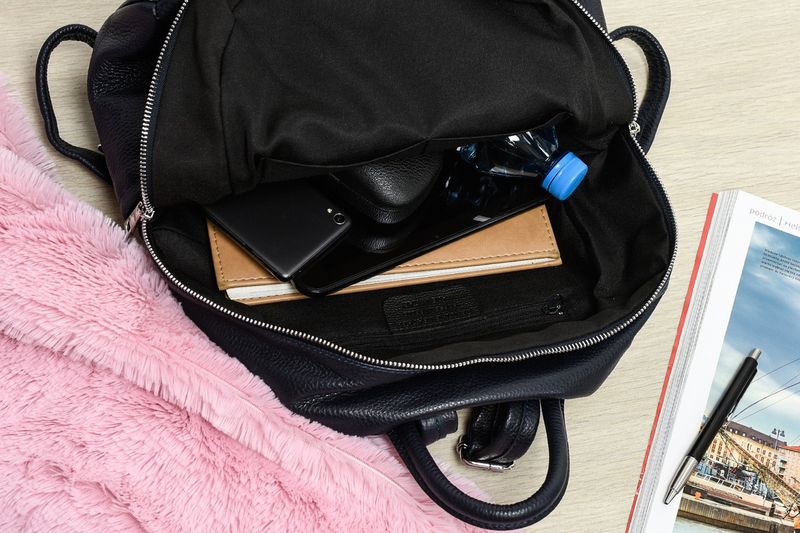 Skórzany plecak A4 duży pojemny do szkoły Włoski kremowy P16 zdjęcie 3