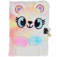 PAMIĘTNIK PLUSZOWY ZESZYT NOTATNIK Z KŁÓDKĄ A5 KOALA TĘCZOWY SEKRETNIK