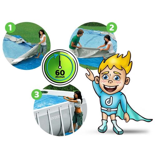 Basen ogrodowy stelażowy 488 x 244 x 107 cm 21w1 INTEX 26792 + maszynka do baniek GRATIS na Arena.pl