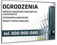 TABLICZKA REKLAMOWA szyld z dibondu nadruk 40x30 cm MONTAŻ OGRODZEŃ