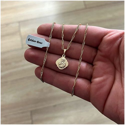 ZŁOTY ŁAŃCUSZEK NA KOMUNIĘ, CHRZEST DLA DZIEWCZYNKI 18K SZKAPLERZ + GRAWER na Arena.pl