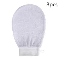 Białe rękawice kąpielowe peelingujące Home Fashion, 3 szt.
