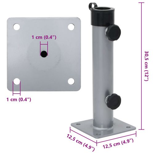Podstawa do parasola, do słupków Ø38/48 mm, srebrna, stal na Arena.pl