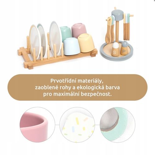 UMU Zestaw naczyń drewnianych dla dzieci 28 szt. na Arena.pl