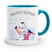Kubek Błękitny Prezent Dentysty Najlepszy Dentysta Z Nadrukiem Ze Zdjęciem