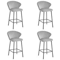 Hoker GATTA - aksamit srebrno-szary / nogi czarne x 4