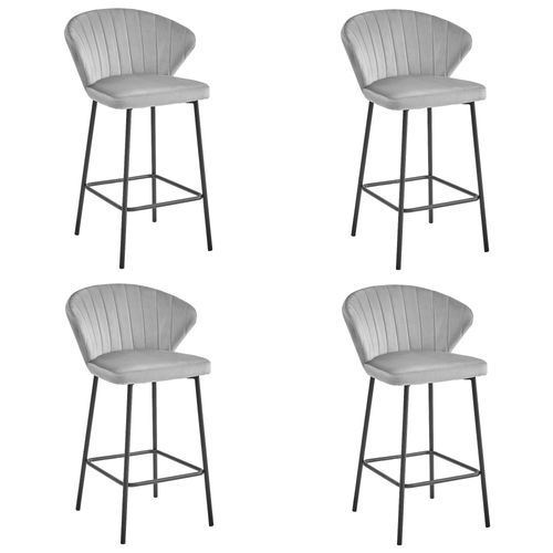 Hoker GATTA - aksamit srebrno-szary / nogi czarne x 4 na Arena.pl