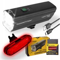 Lampka rowerowa PRZEDNIA + TYLNA iLight 1000 ProX i tył MOCNE ŚWIATŁO ROWER
