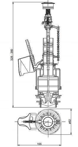 ZAWÓR SPUSTOWY DO SPŁUCZKI WC DWUFUNKCYJNY 3/6 LITRA PRZYCISK SPŁUKUJĄCY na Arena.pl