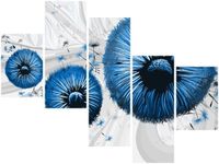 100 75CM OBRAZ 5 ELEM NIEBIESKI DMUCHAWIEC 2 ŚCIENNY