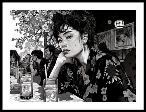 Plakat 55x40cm Czarne Kimono na Arena.pl