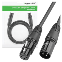 ugreen av130 kabel xlr żeński do xlr męski - 5m (czarny)