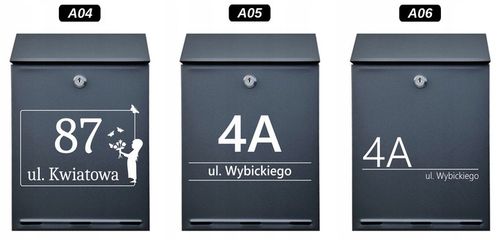 Skrzynka na listy Pocztowa A4 z Napisem, ANTRACYT, CZARNY -kolory na Arena.pl